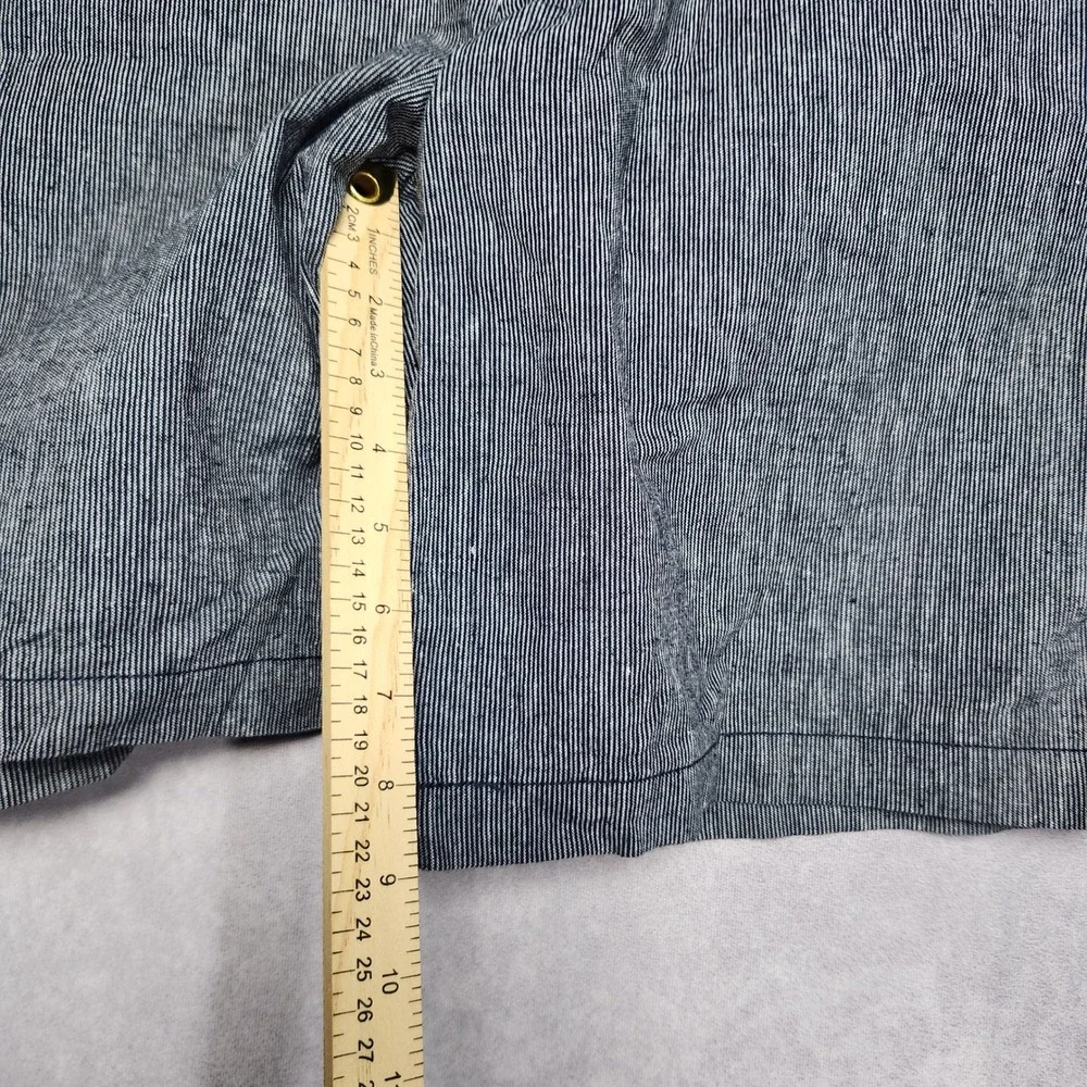 Banana Republic Mens 36 Blue White Stripe Linen Blend Shorts
